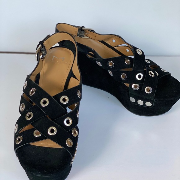 Marc Fisher LTD Wedge Bloom Black sandal - Picture 6 of 7